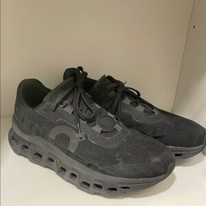 On Running cloud monster Black Sneakers with Breathable Mesh and Cushioned Sole